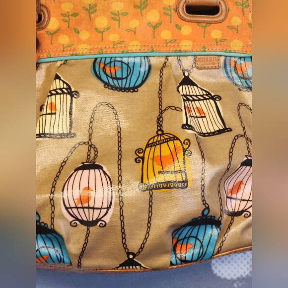 Fossil Vintage Birdcage Key-per Keyper Coated Canvas - Picture 13 of 13